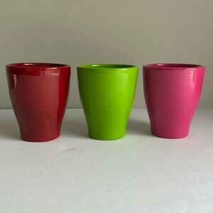 Colorful Ceramic Cup Trio Made in Germany